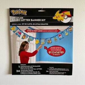 Pokemon Jumbo Letter Banner Kit Add An Age Over 10 Ft Long Birthday - New Sealed